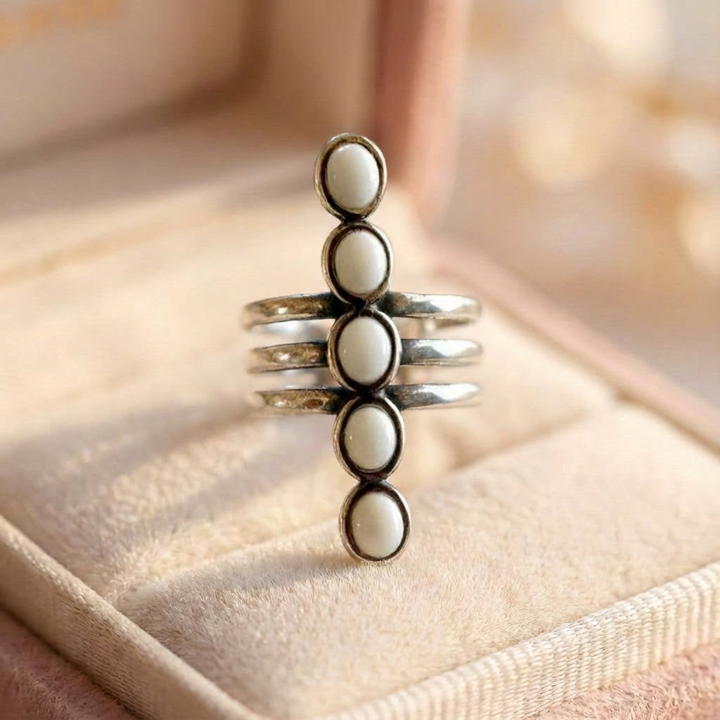 Vintage Pearl Cross Ring