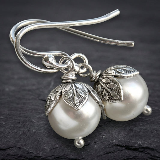 Vintage Pearl Flower Earrings