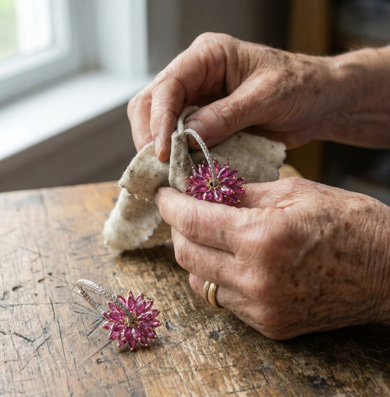 Vintage Pink Flower Earrings