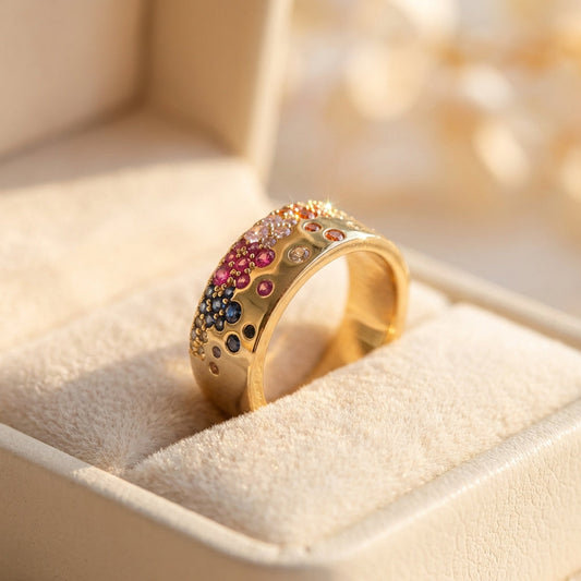 Vintage Rainbow Gemstone Ring