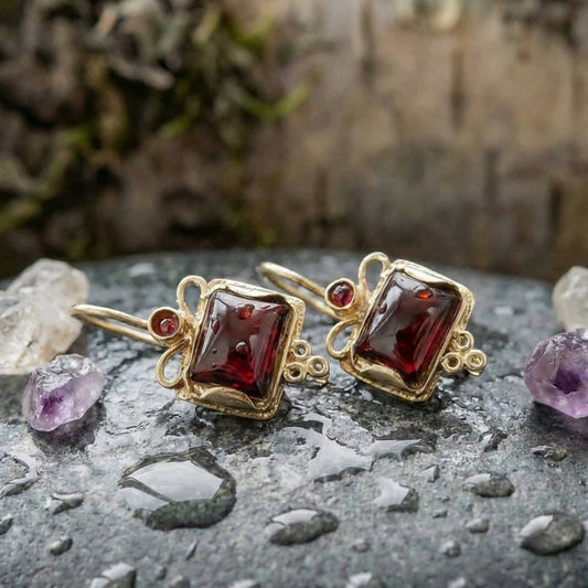 Vintage Red Crystal Earrings