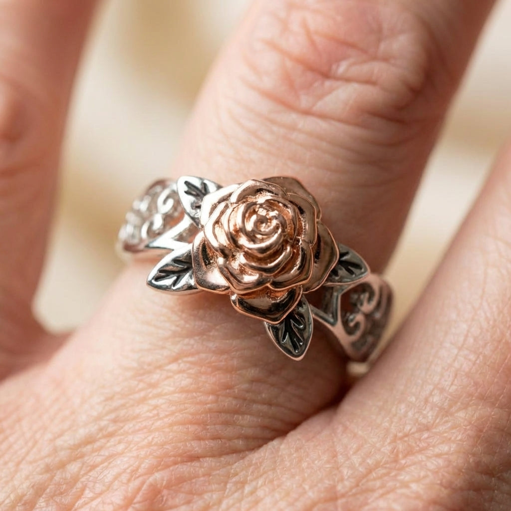 Rose Gold Flower Ring
