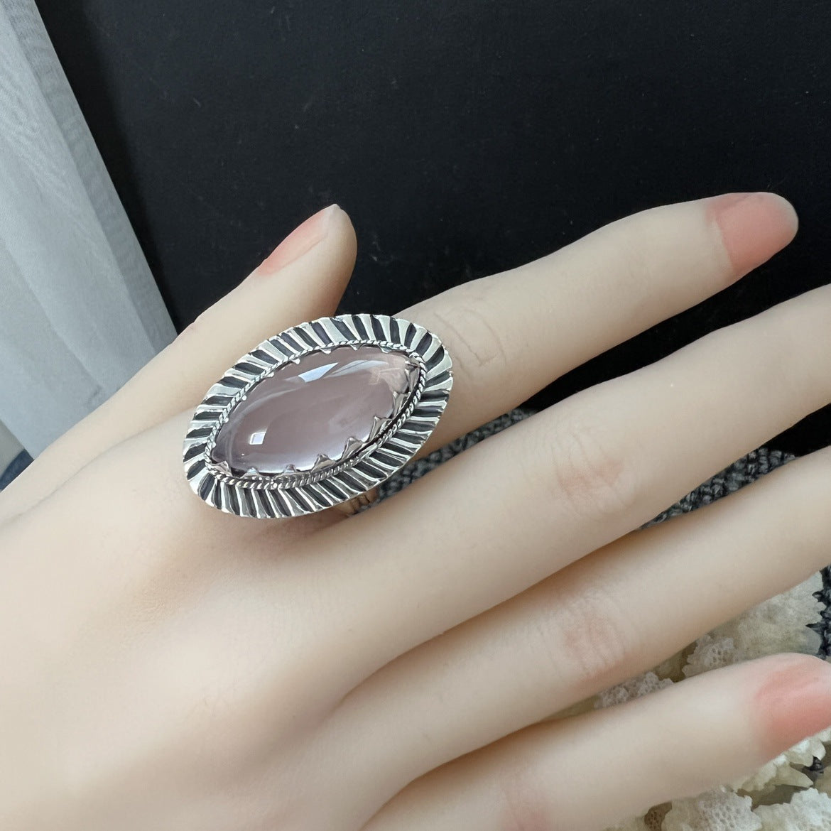 Vintage Rose Quartz Ring
