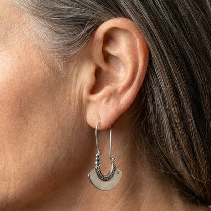 Vintage Silver Crest Earrings