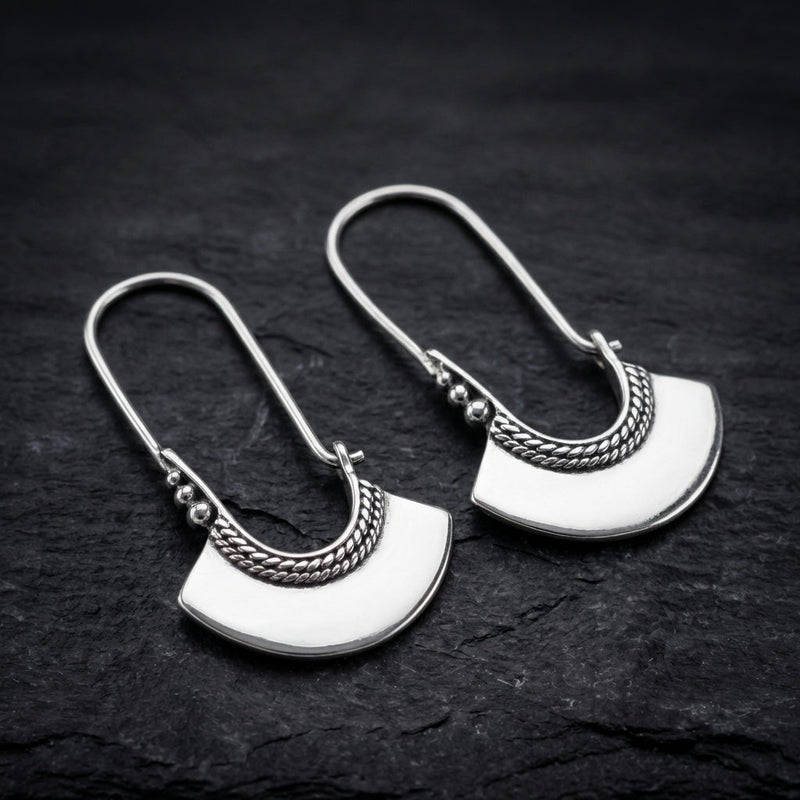 Vintage Silver Crest Earrings