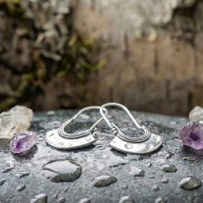 Vintage Silver Crest Earrings