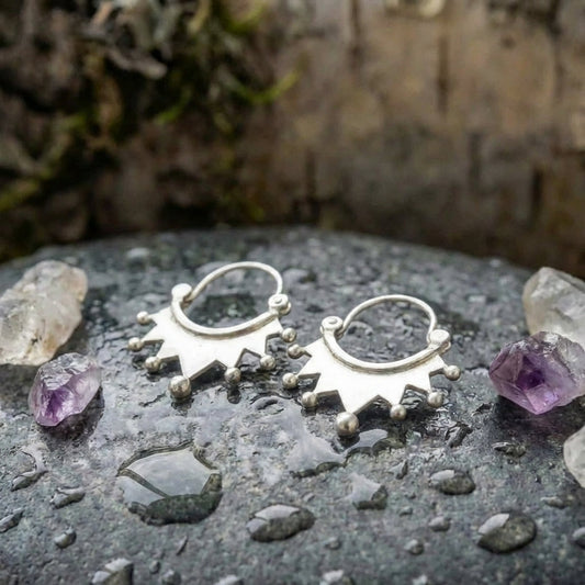 Vintage Silver Geometric Earrings