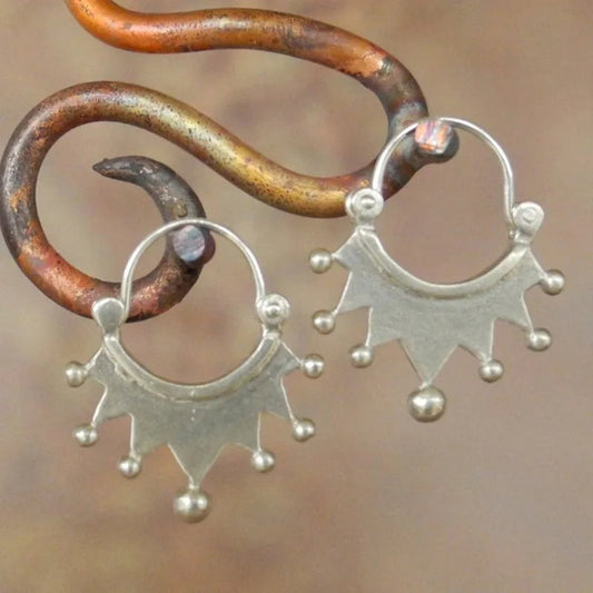Vintage Silver Geometric Earrings