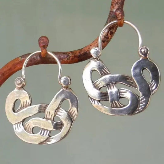Vintage Silver Geometric Earrings