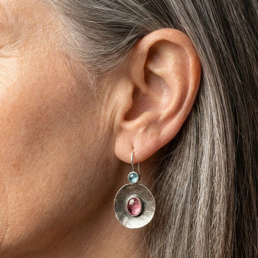 Silver Tourmaline Earrings