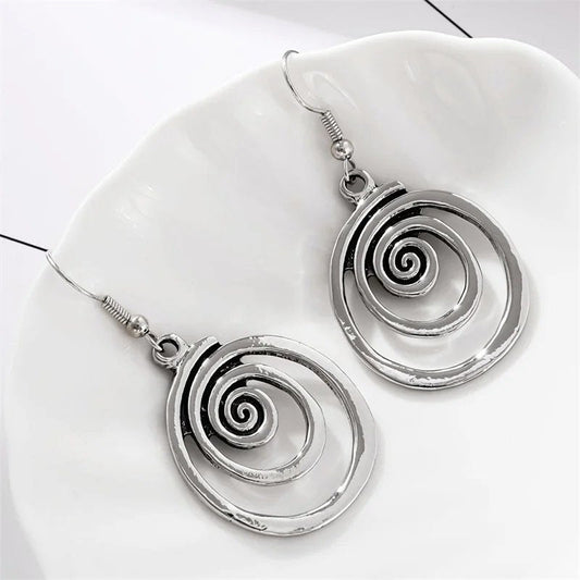 Vintage Spiral Dangle Earrings