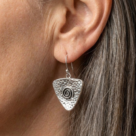 Spiral Triangle Earrings