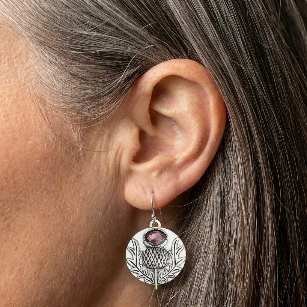 Thistle Amethyst Earrings