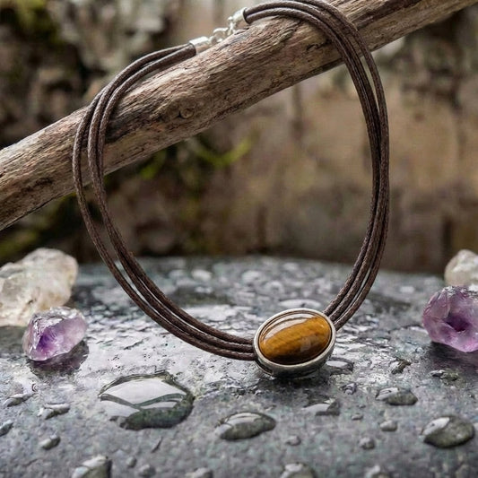 Vintage Tiger Eye Stone Necklace