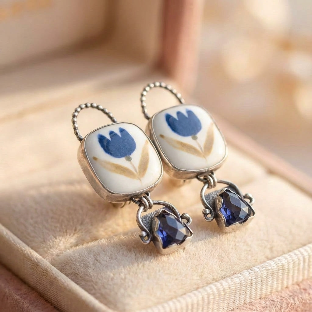 Vintage Tulip Dangle Earrings