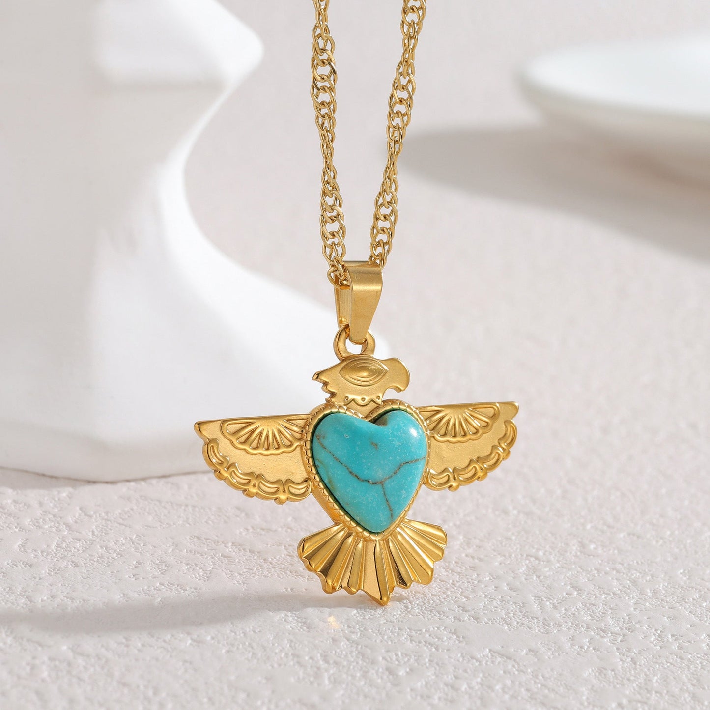 Vintage Turquoise Heart Necklace