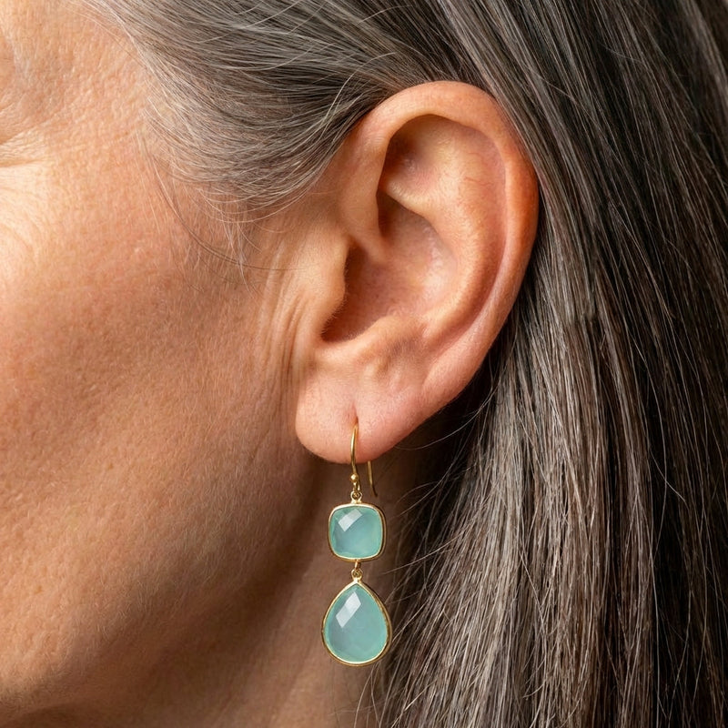 Vintage Turquoise Moonstone Earrings