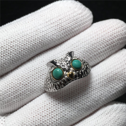 Vintage Turquoise Owl Ring