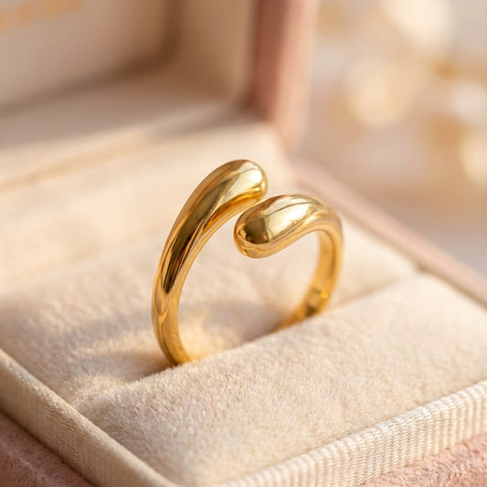Vintage Waterdrop Knuckle Gold Ring