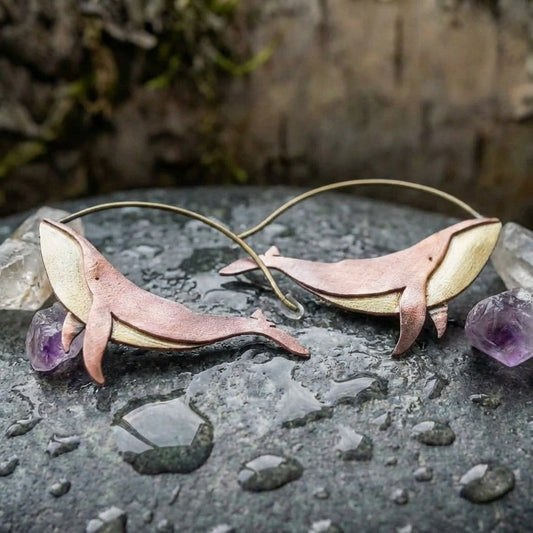 Vintage Whale Hoop Earrings