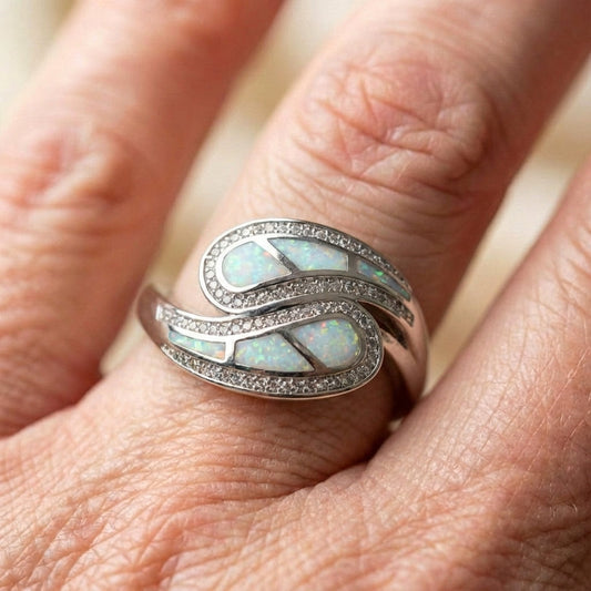 Vintage White Opal Stone Ring