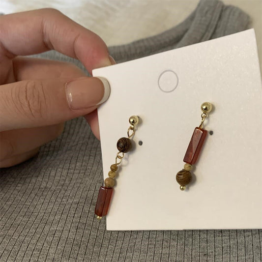 Vintage Wood Bead Earrings