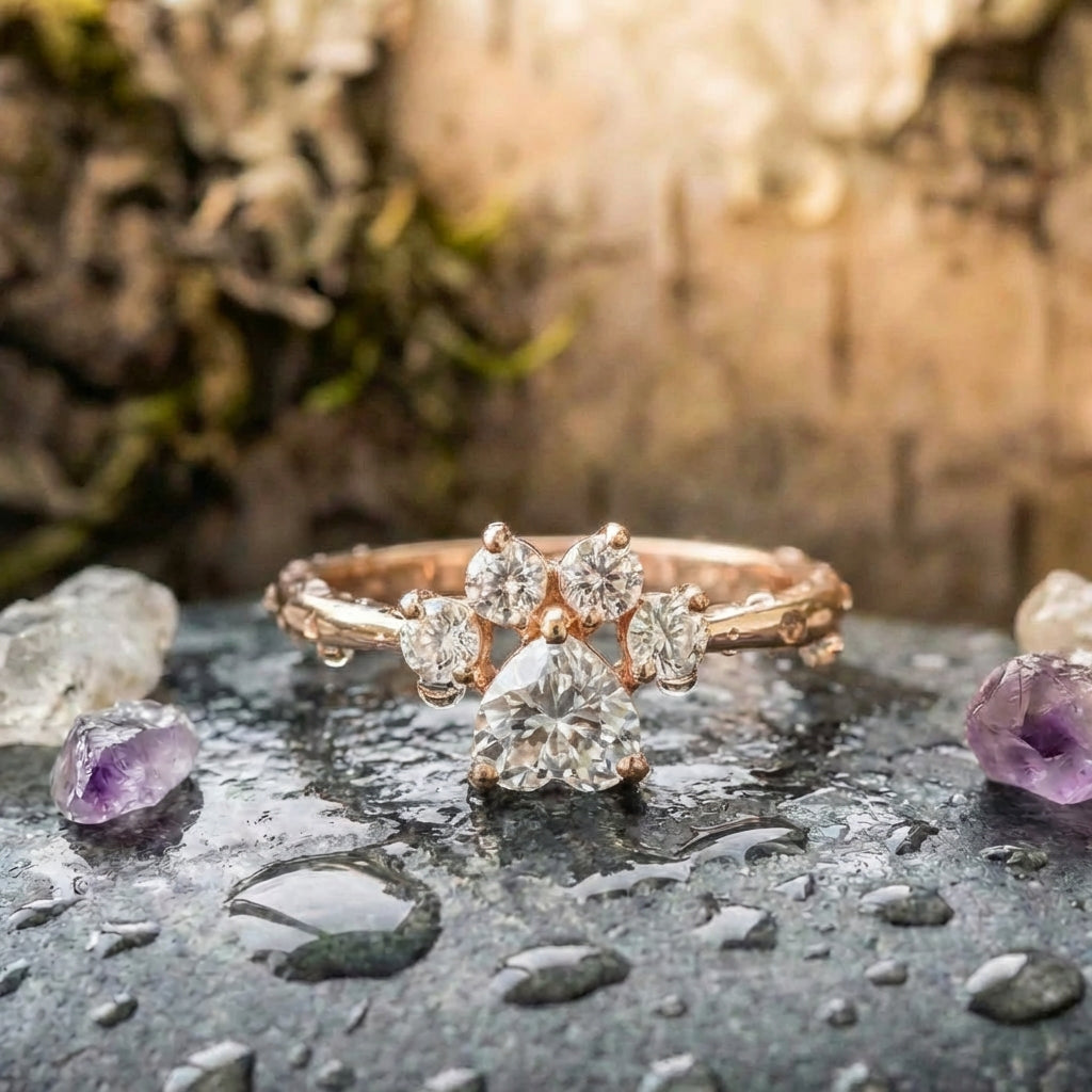 Vintage Zirconia Paw Ring