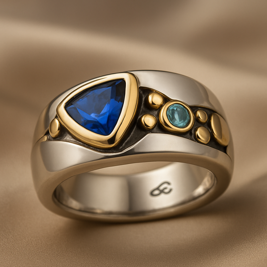 Blue Radiance Dual-tone Ring