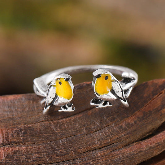 Whimsical Yellow Bird Ring