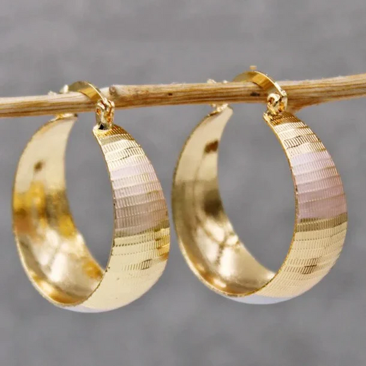 Golden Rounded Earrings