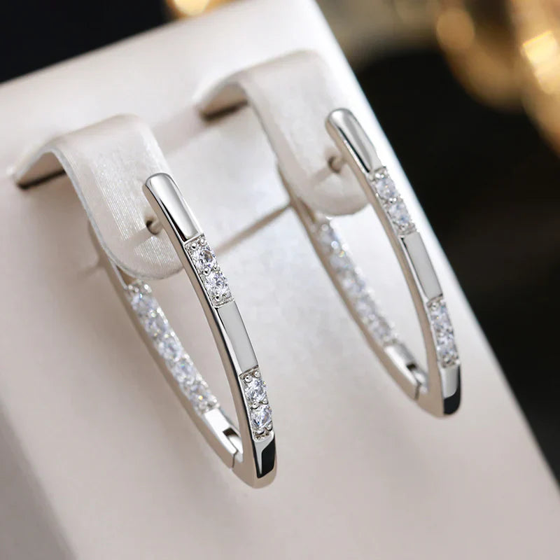 Elegant Zirconia Earrings In Gold
