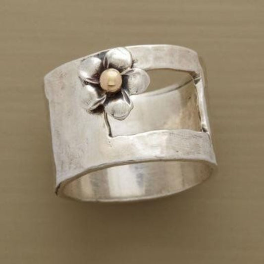 Silver Plated Flower Ring