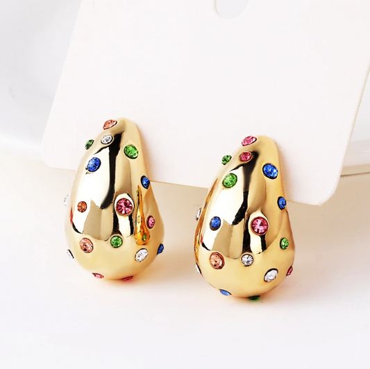 Colorful Zirconia Drop Earrings