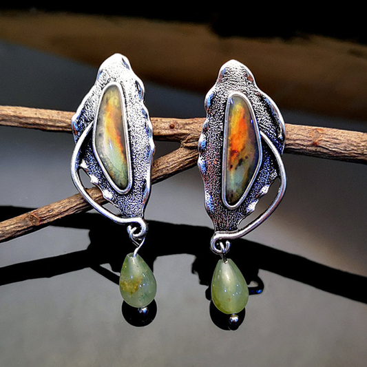 Cosmic Green Stone Earrings