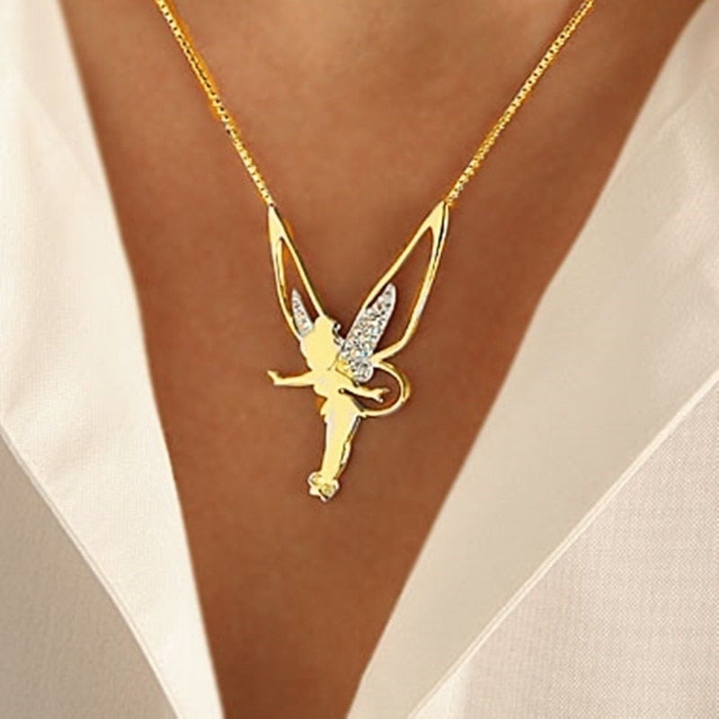 Lucky Fairy Necklace In Sterling Silver And Gold