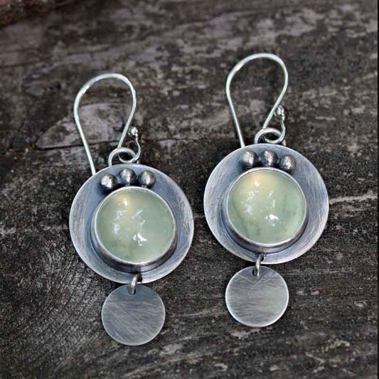 Green Moonstone Earrings