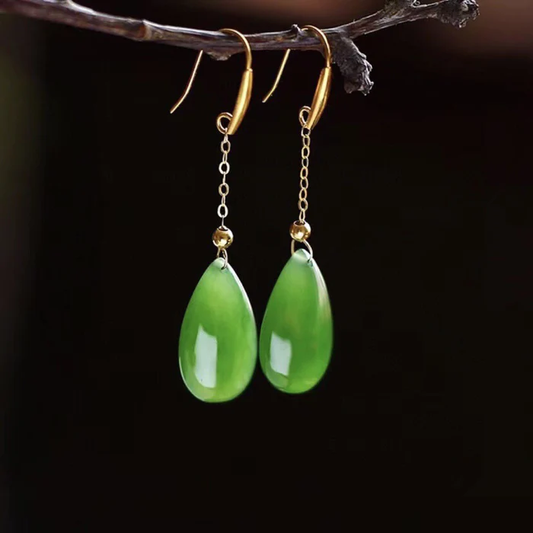 Green Bright Stone Earrings