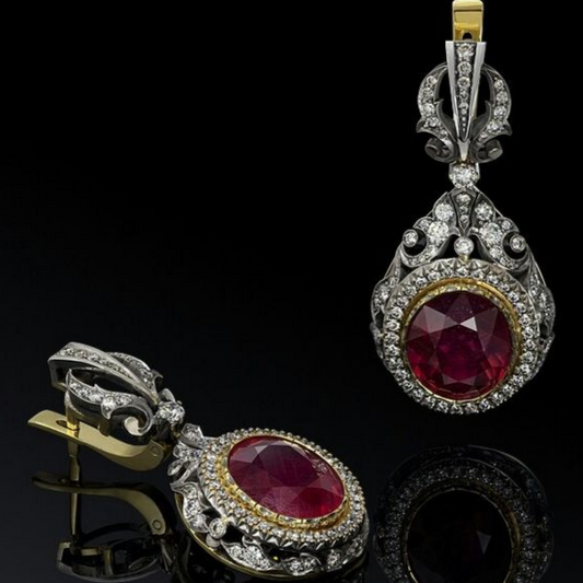 Garnet Crystal Earrings