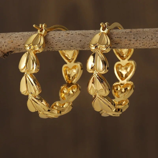 Golden Hearts Earrings