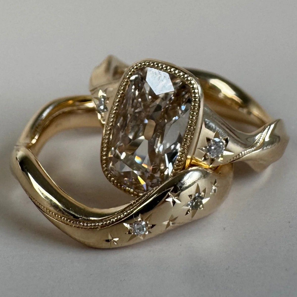 Starlight Zirconia Gold Ring Set