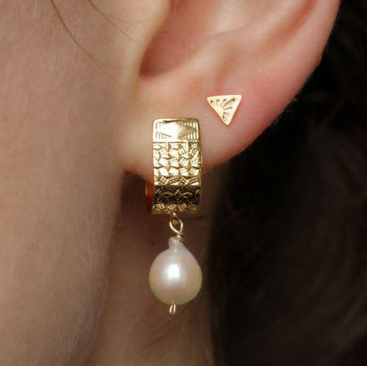 Gold Plated & Pearl Earrings