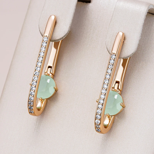 Greenish Crystal Earrings