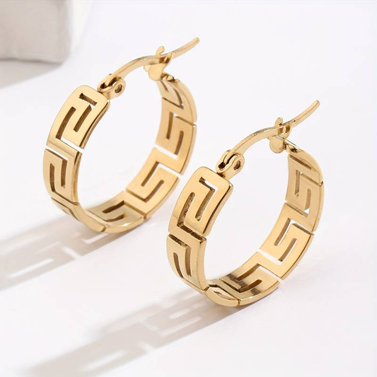 Golden Hollow Hoop Earrings