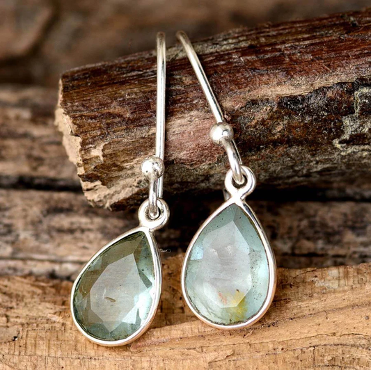Crystal Drop Silver Earrings