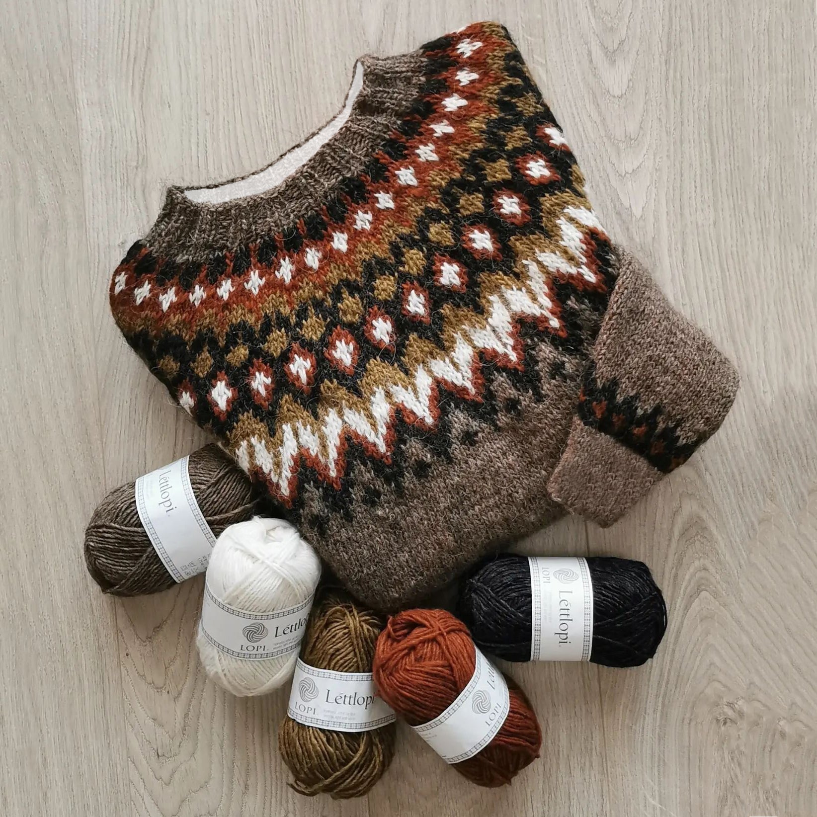 Vintage Fairman Island Wave Print Crew Neck Sweater elevenforest