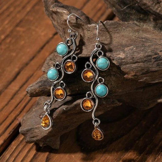 Earrings With Zirconia and Opal in Silver