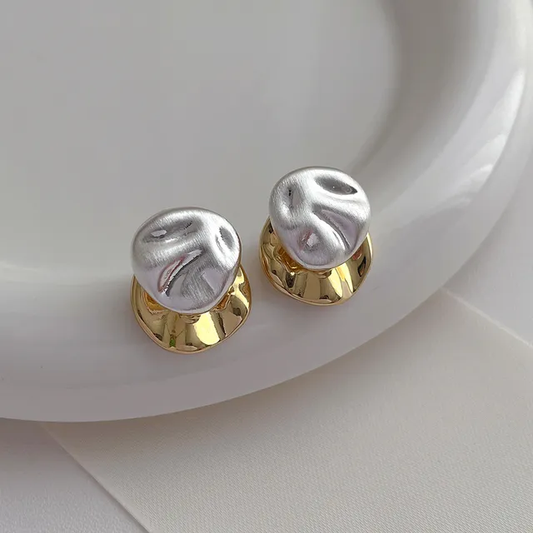 Gold & Silver Irregular Earrings