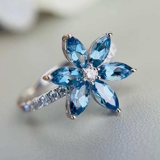Blue Petal Ring