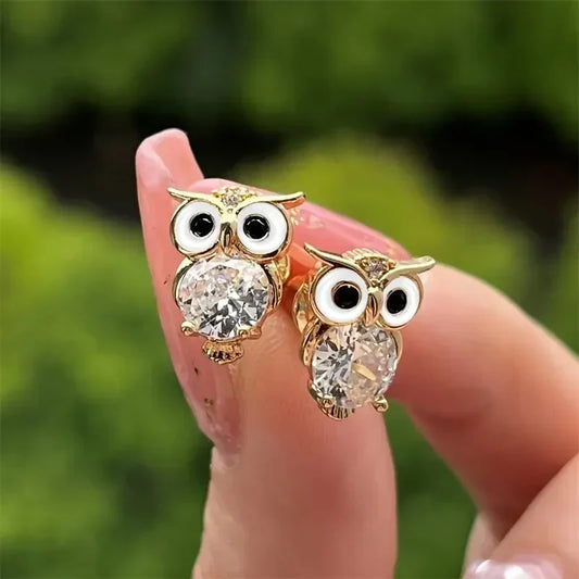 Crystal Owl Earrings
