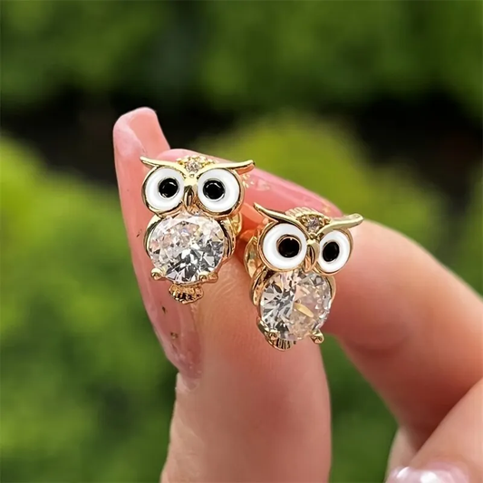 Crystal Owl Earrings